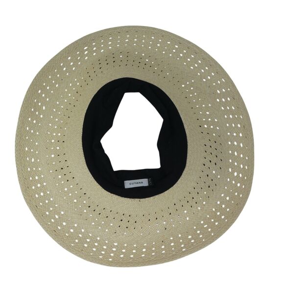 Cuyana La Toquillera Handwoven Straw Open Top Wide Brim Visor Sun Hat